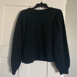 PUFF-SLEEVE CREWNECK SWEATSHIRT